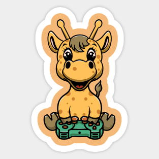 Cute Giraffe Playing Game Sticker